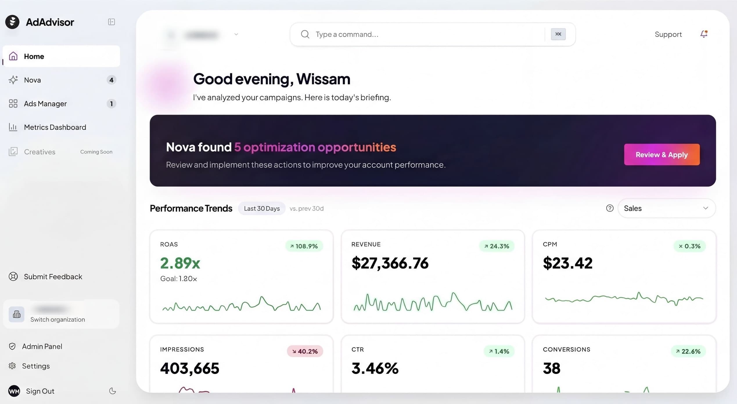 AdAdvisor platform demo